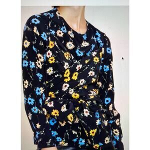 NO.6 Kelly Wrap Top 100% silk Falling Floral Combo Size 0 US XXS